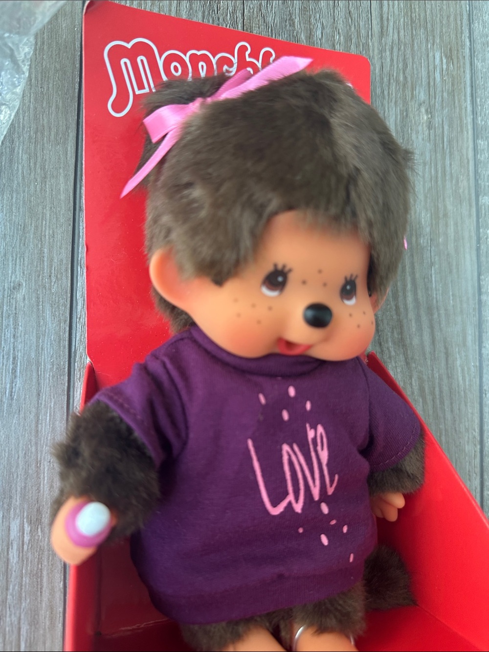 Monchhichi Plush Doll in Purple 'Love' tee dress - Picture 6 of 7